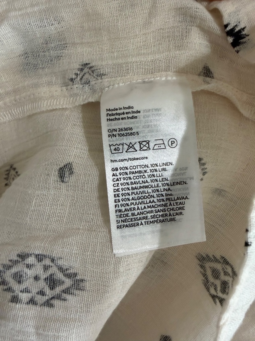 (NWT) H&M Crinkle Gauze Geometric Peasant dress - Picture 5 of 5